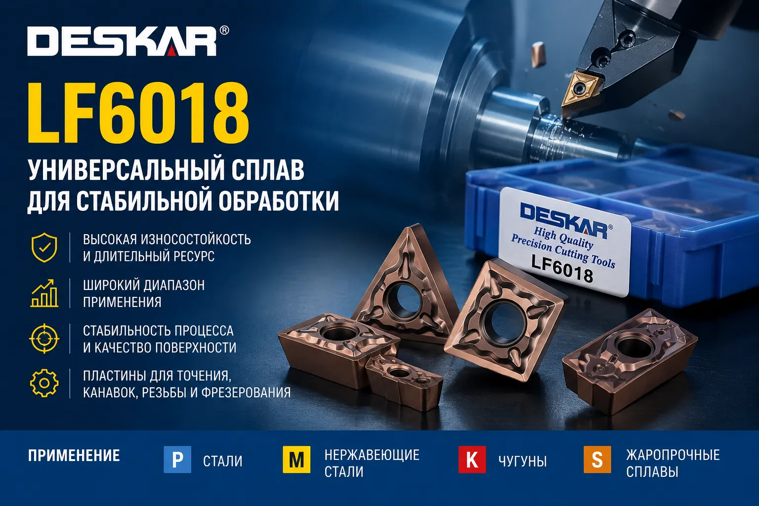 Сплав DESKAR LF6018 — характеристики, применение и выбор твердосплавных пластин