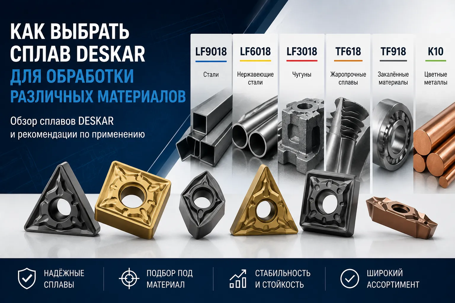 Как выбрать сплав DESKAR для обработки различных материалов